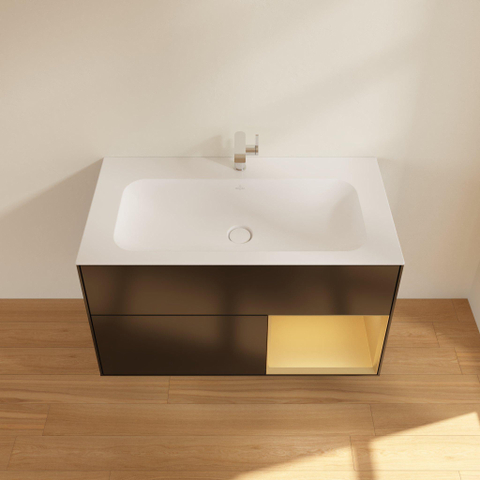 Villeroy & Boch finion wastafelonderkast - 99.6x59.1cm - 2 lades - mat zwart SW479484