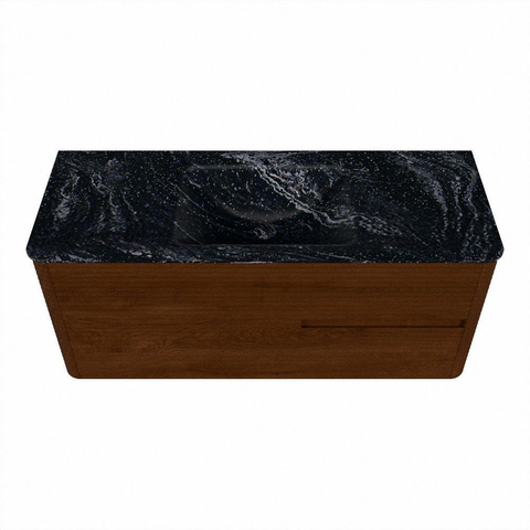 Mondiaz CIRO-DLUX Meuble de salle de bains - 120x45x50cm - Lavabo solid surface Lava - 1 vasque centrale - 1 trou de robinet - 2 tiroirs - Ruby SW1531574