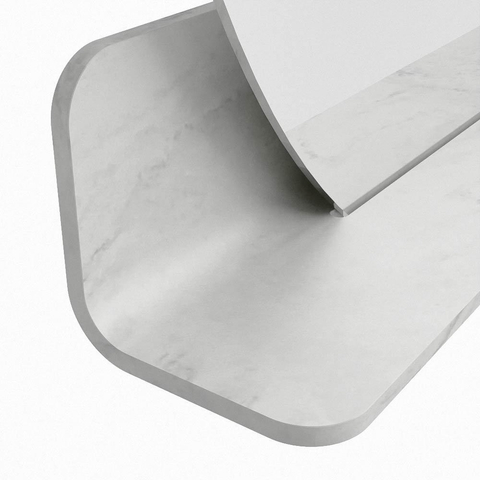 Mondiaz SPOT miroir – Ø 90 cm – avec tablette – Opalo (marbre blanc) SW1235656