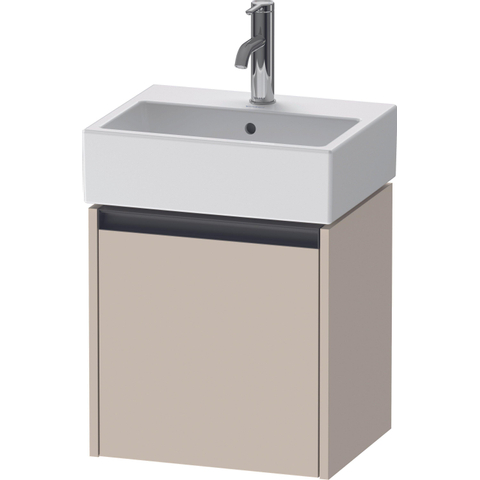 Duravit Ketho.2 Wastafelonderbouwkast - met 1 deur - 43.4x33.8x44cm rechts - met greep antraciet - taupe supermat SW772419