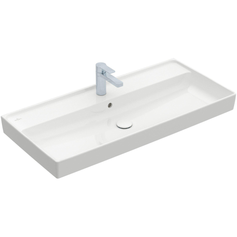 Villeroy & Boch Collaro meubelwastafel - 100x47cm - met overloop - 1 kraangat - White Alpine (glans wit) SW358337