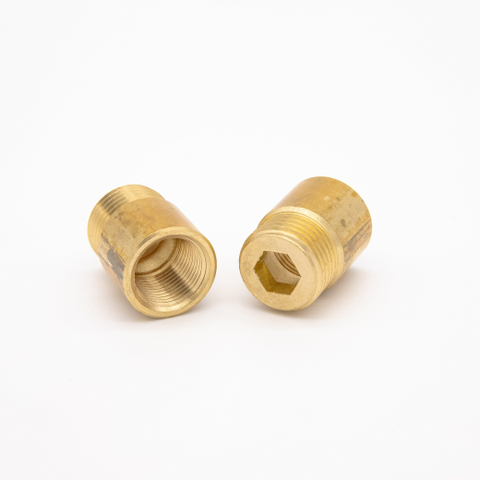 Fortifura Calvi koppelstuk/adapter - G1/2-G3/8 - set van 2 - geborsteld messing (goud) SW970014