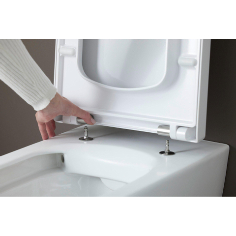 Duravit Me by starck WC-zitting - 43.8x37.4x5.1cm - compact - met softclose - met quickrelease - kunststof - afneembaar - wit glanzend 0293438