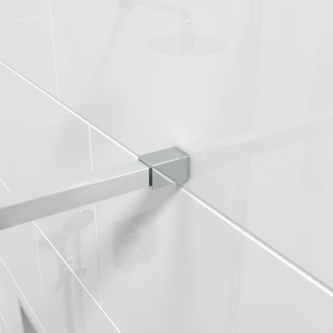 Van Marcke Inloopdouche - 120x200cm - veiligheidsglas - band mat glas - anti kalk - chroom SW238195