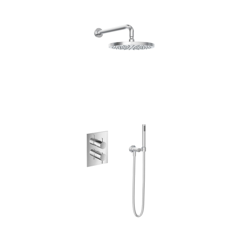 Hotbath Get Together IBS2A Regendoucheset inbouw - 35cm wandarm - 30cm ronde hoofddouche - staafhanddouche - chroom SW18347