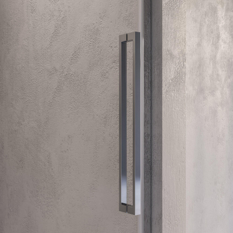 BRAUER Stellar Porte de niche - 2 parties - 100x200cm - porte pivotante - traitement anticalcaire - réversible - verre clair - Acier inoxydable brossé PVD SW1418056