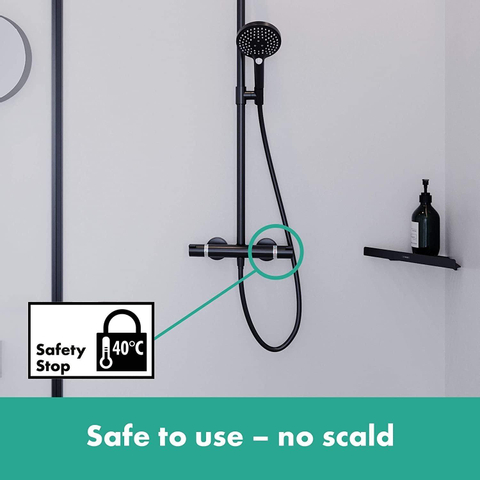 Hansgrohe Raindance Select S - select Regendoucheset - thermostaat - hoofddouche 24cm - mat zwart SW297615