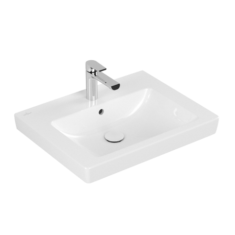 Villeroy & Boch Subway 2.0 meubelwastafel 60x47cm 1 kraangat met overloop ceramic+ wit 1024107