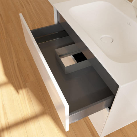 Villeroy & Boch finion wastafelonderbouwkast - met 2 ladenen - 79.6x59.1x49.8cm - voor meubelwastafel - 4164 80/81/84 - mat wit SW106675