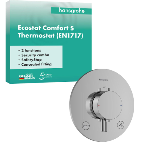 Hansgrohe Ecostat comfort s Inbouw - thermostaat - 2 functie - hoogglans chroom SW1388211