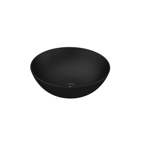 INK Otello Large waskom - 40x40x12cm - rond - porselein zwart mat SW411450