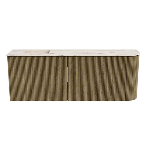 Mondiaz JOYA-DLUX 111.6cm toiletmeubel - ronding rechts kleur Dusk - Wastafel FAYE positie Links Zonder kraangat kleur Nata. SW1425935