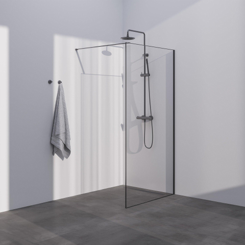 Brauer Season Douche à l'italienne - 120x200cm - verre clair avec cadre - Gunmetal SW1039035