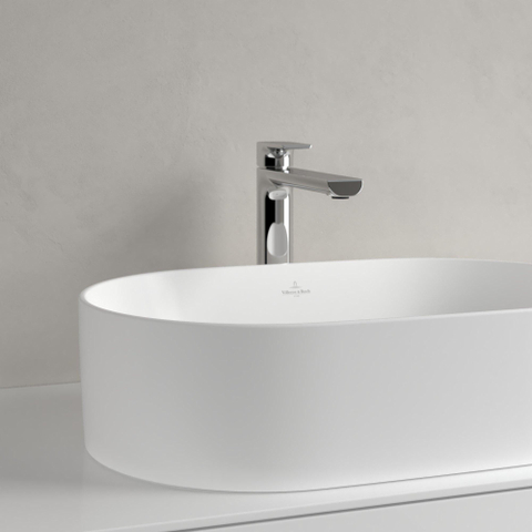 Villeroy & Boch Collaro vasque à poser - ovale 56x36cm - sans trop-plein sans trou de robinet ceramic+ stone white SW336076