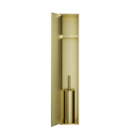 Hotbath &MORE Inbouw nis & borstelgarnituur - 16x60x12.6 cm - PVD - geborsteld messing (goud) SW1245663