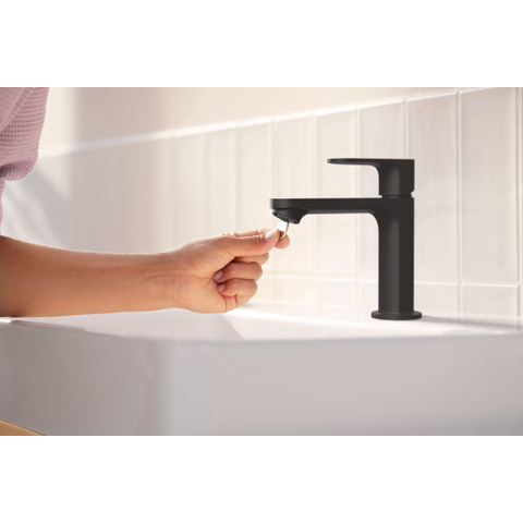 Hansgrohe Rebris s 1 greeps wastafelkraan - 110 - coolstart - zonder afvoer - mat zwart SW796599