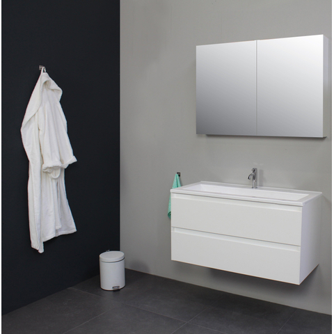 Basic Bella Tabliers latéraux pour armoire toilette 60x14x2cm Blanc brillant SW398045