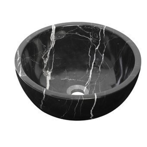 Plieger Round waskom - 38x38x13.6cm - marmer zwart SW536441
