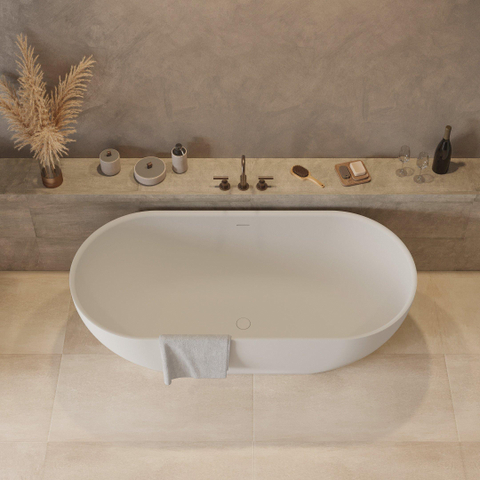 Ideavit Solidera Baignoire autoportante - 170x80x55cm - Solid surface - Ovale - Blanc mat SW857500