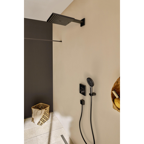 Hansgrohe Fixfit Square muuraansluitbocht - met terugslagklep - mat zwart SW297535
