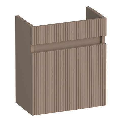 BRAUER Joy Wavy meuble sous-lavabo pour lave-mains - 40x45x22cm - avec 1 porte sans poignée ouvrant à droite moka mat SW1201253