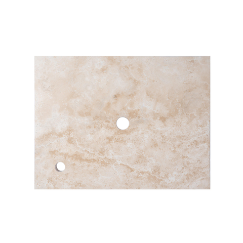 Saniclass Travertine plan sous vasque - 60x46cm - 1 trou de robinet - 1 découpe pour le siphon - pierre naturelle marbrée SW1242426