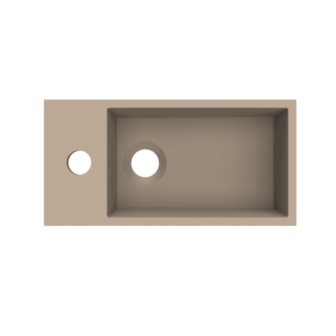 Arcqua Flair fontaine - 36x18x9cm - marbre coulé - 1 trou de robinet - gauche - truffe mat SW1474760