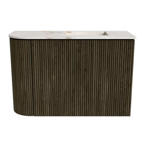 Mondiaz JOYA-DLUX 61.6cm toiletmeubel - ronding links kleur Shadow - Wastafel FAYE positie Rechts 1 kraangat kleur Frappe. SW1422721