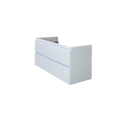 H&R Badmeubelen Infinity Wastafelonderkast - 120x44.8x55cm - 2 lades - greeploos - enkele sifonuitsparing wit hoogglans SW462495