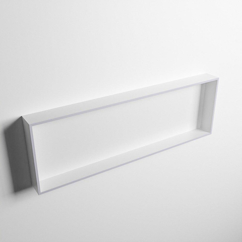 Mondiaz Easy nis 29.5x89.5x8cm voor Inbouw/opbouw 1 open vak Solid surface Talc/Cale SW643692