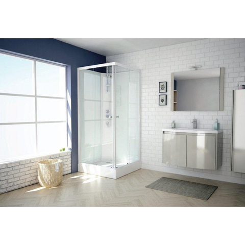 GO by Van Marcke Khone IV cabine de douche complète fermée 90x90cm carrée 2 portes coulissantes SW637100