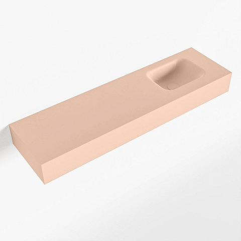 Mondiaz LEX Lave-mains - 110x30x12cm - vasque Droite - sans trous de robinetterie - solid surface - Rosee SW1026109