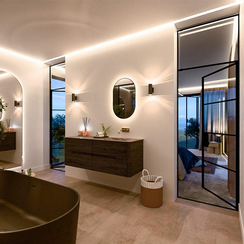 Mondiaz CIRO-DLUX Meuble de salle de bains - 140x45x50cm - plan vasque en solid surface Sombra - 1 lavabo à droite - sans trous de robinet - 4 tiroirs - Shadow SW1532773