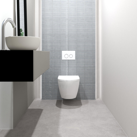 La mosaïque Mosaic Factory Sevilla - 29,6x29,9cm - carrelage mural - Rectangulaire - Porcelaine Gris Clair Brillant SW397940