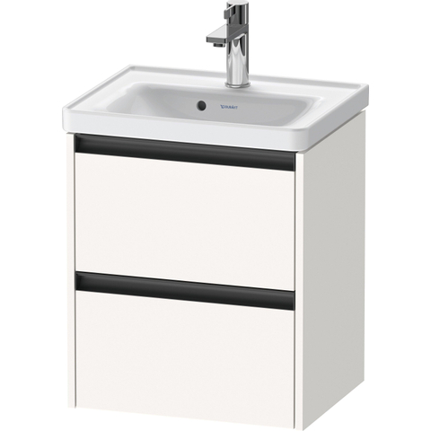 Duravit Ketho.2 Wastafelonderbouwkast - met 2 laden - 48.4x37.5x54.9cm - met grepen antraciet - wit supermat SW771999