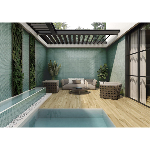ÉCHANTILLON Terravito Girivo Carrelage mural en céramique - 35x35cm - 9.2mm - Vert SW1408450