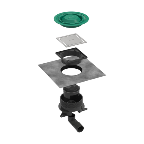 Hansgrohe RainDrain Spot Plus - 15x15cm - hoogte verstelbaar frame - brushed stainless steel SW1590445