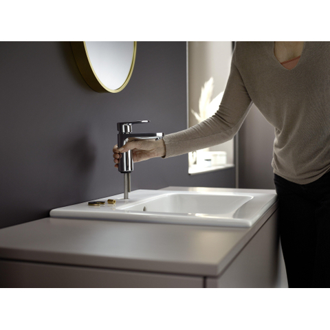 Hansgrohe Vernis Blend Eengreeps wastafelmengkraan - 100 - coolstart - met PopUp - trekwaste - hoogglans chroom SW642522