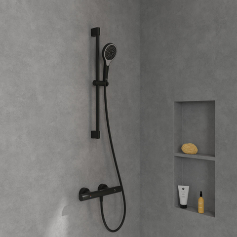 Villeroy & Boch Universal Taps & Fittings Mitigeur thermostatique de douche pour douche Rond - noir mat SW974076