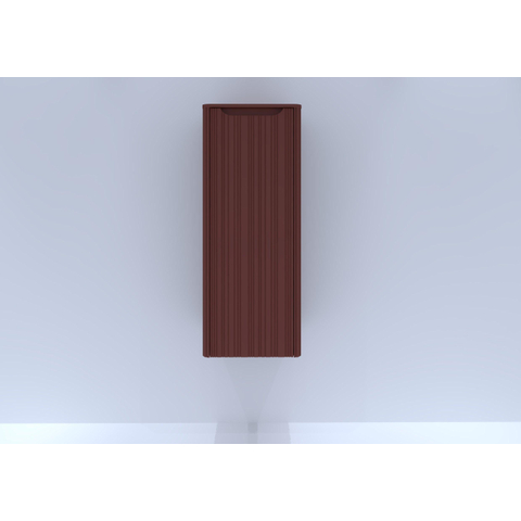 H&R Badmeubelen Juice Halfhoge Kast - 40x35x100cm - met ronde hoeken - 3D-front - 1 deur - rechtsdraaiend - terra mat SW875691