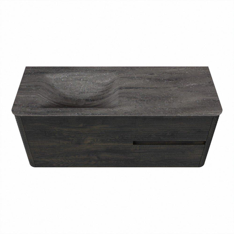 Mondiaz CIRO-DLUX Ensemble de meubles de salle de bains - 120x45x50cm - Plan-vasque Solid surface Oza - 1 vasque à gauche - sans trous de robinetterie - 2 tiroirs - Shadow SW1532640