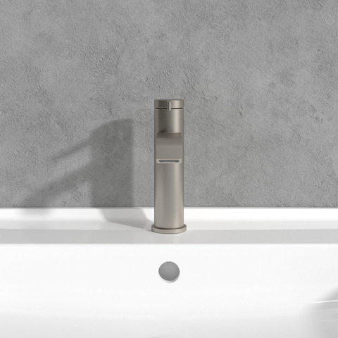 Villeroy & Boch Dawn 1 greeps wastafelkraan - zonder pop up afvoergarnituur - Brushed Nickel (rvs) SW974108