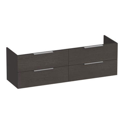 BRAUER Elevate meuble sous-lavabo 160 sans poignées rapportées 4 tiroirs à fermeture douce et 2 découpes pour siphon - Timber Anthracite SW1200143