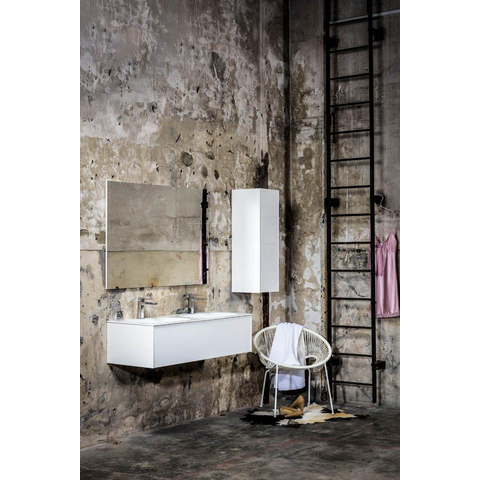 MONDIAZ Loor meuble bas 150cm 2 tiroirs couleur Smoke SW488306
