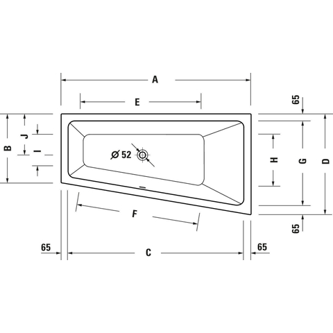 Duravit No.1 Bad offset - 160x85cm hoek rechts - wit glanzend SW723796