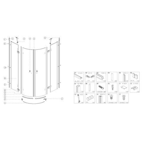 Best Design Erico douchecabine 100x100x192cm met 2 deuren 6mm veiligheidsglas chroom SW21790