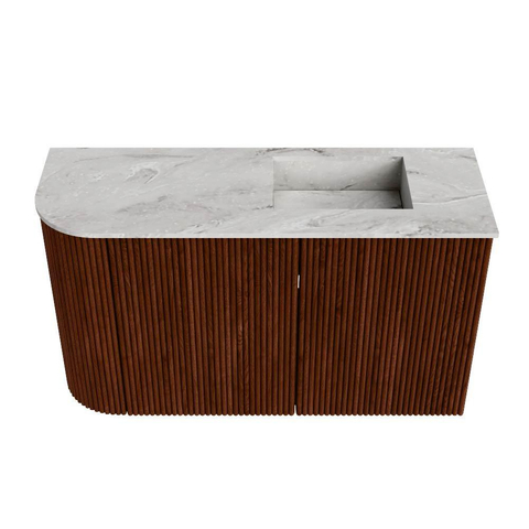 Mondiaz JOYA-DLUX 71.6cm toiletmeubel - ronding links kleur Ruby - Wastafel FAYE positie Rechts 1 kraangat kleur Glace. SW1423565