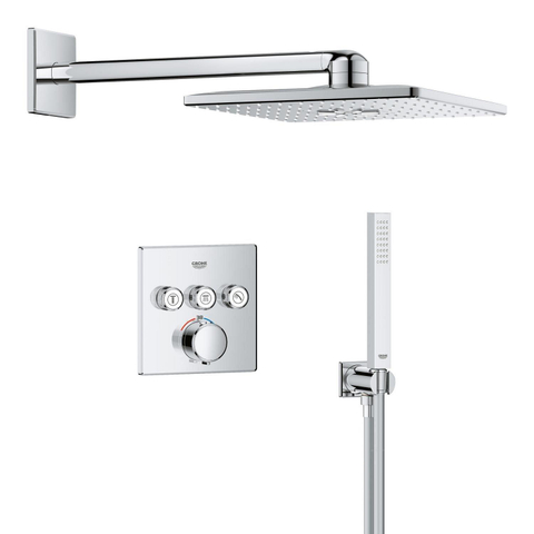 Grohe QuickFix Precision SmartControl Inbouw Douchesysteem - Vitalio SmartActive 310 Cube hoofddouche - chroom SW1120189