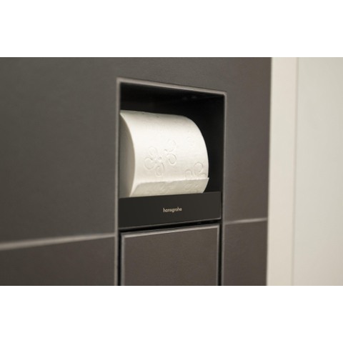 Hansgrohe XtraStoris Rock Porte-brosse WC - porte-rouleau - porte carrelable - noir mat SW1590299