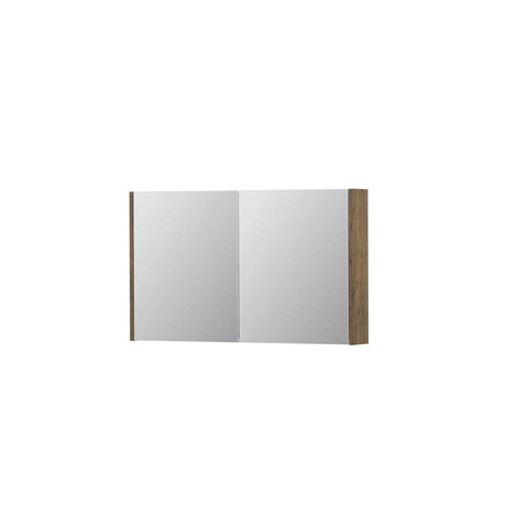 INK SPK1 spiegelkast – 100x60x14 cm – 2 deuren, dubbelzijdige spiegeldeuren – Naturel Eiken mat SW477220